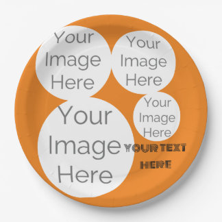 create own paper photo text template orange plates