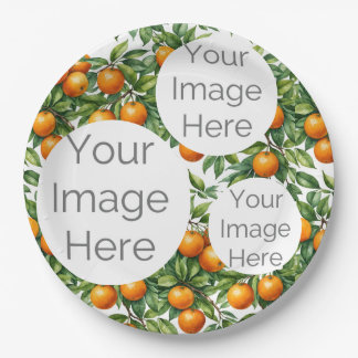 create own paper photo text template oranges plates