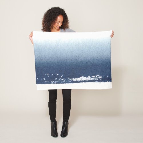 Create Own Peronalized Gift _ Watercolor Navy Blue Fleece Blanket