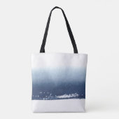 Create Own Peronalized Gift - Watercolor Navy Blue Tote Bag (Back)