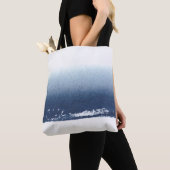 Create Own Peronalized Gift - Watercolor Navy Blue Tote Bag (Close Up)