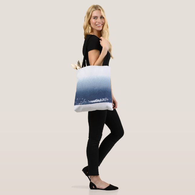 Create Own Peronalized Gift - Watercolor Navy Blue Tote Bag (On Model)