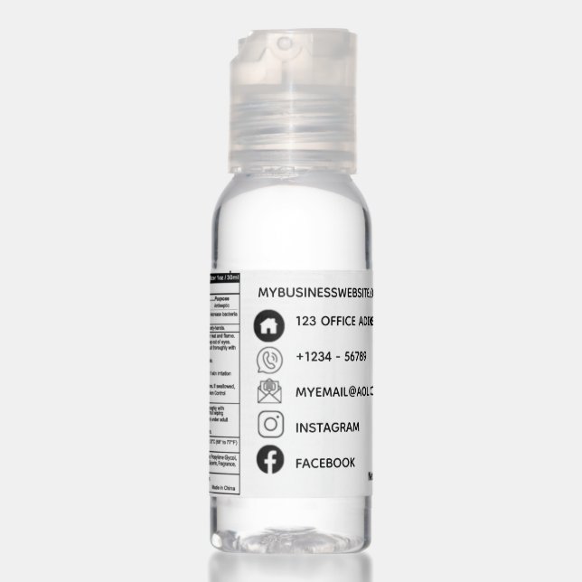 Create Own QR Code Business Logo Social Media ID Hand Sanitizer (Front 3rd)