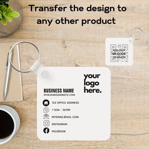 Create Own QR Code Business Logo Social Media ID Keychain
