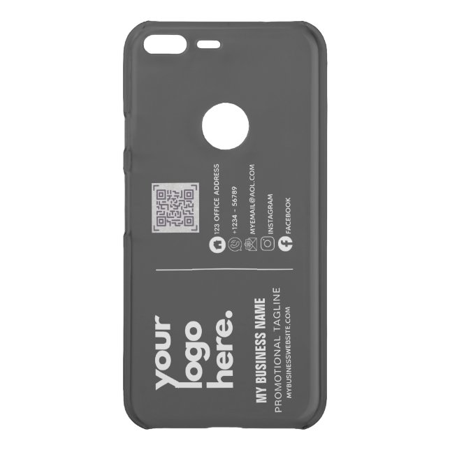 Create Own QR Code Business Logo Social Media ID   Uncommon Google Pixel XL Case (Back)