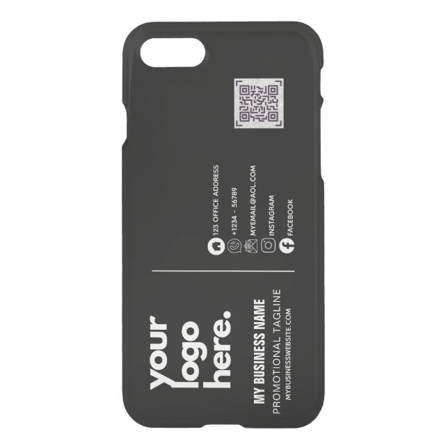 Create Own QR Code Business Logo Social Media ID   Uncommon iPhone Case (Back)