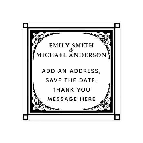 Create Own STAMP Custom Text Ornate Border square