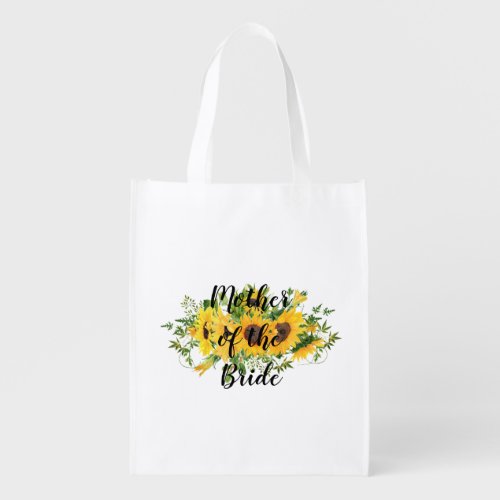 Create Own Sunflower Bridal Party Gifts ADD TEXT Grocery Bag