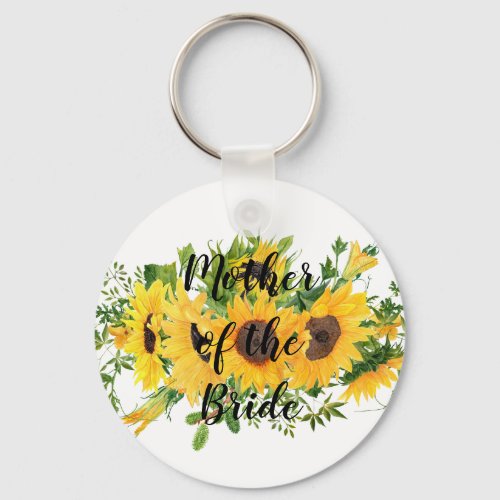 Create Own Sunflower Bridal Party Gifts ADD TEXT Keychain