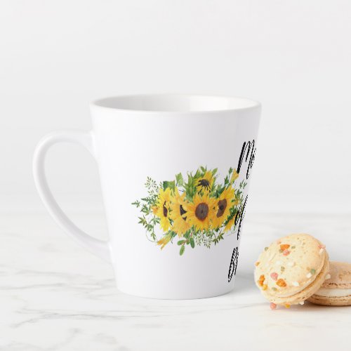 Create Own Sunflower Bridal Party Gifts ADD TEXT Latte Mug