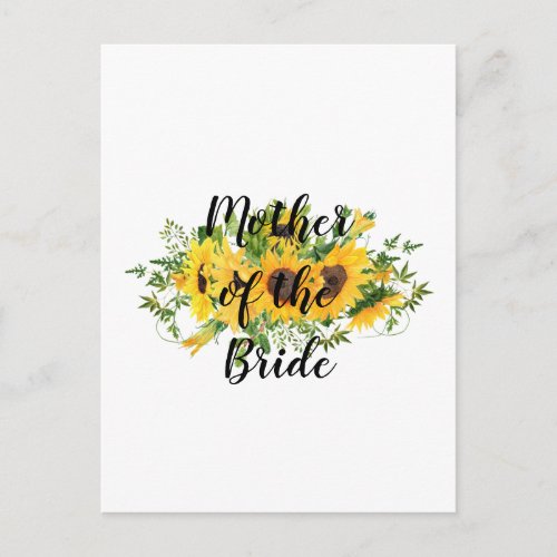 Create Own Sunflower Bridal Party Gifts ADD TEXT Postcard