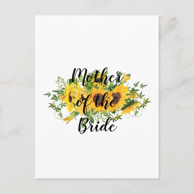 Create Own Sunflower Bridal Party Gifts ADD TEXT Postcard (Front)