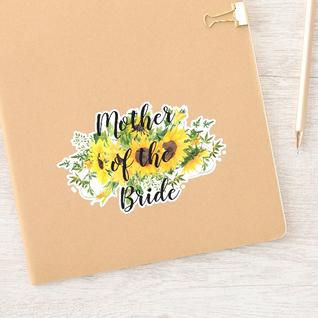 Create Own Sunflower Bridal Party Gifts ADD TEXT Sticker (Notebook)