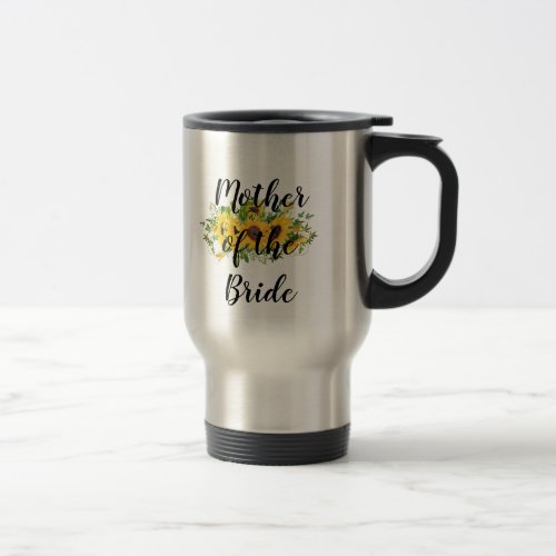 Create Own Sunflower Bridal Party Gifts ADD TEXT Travel Mug