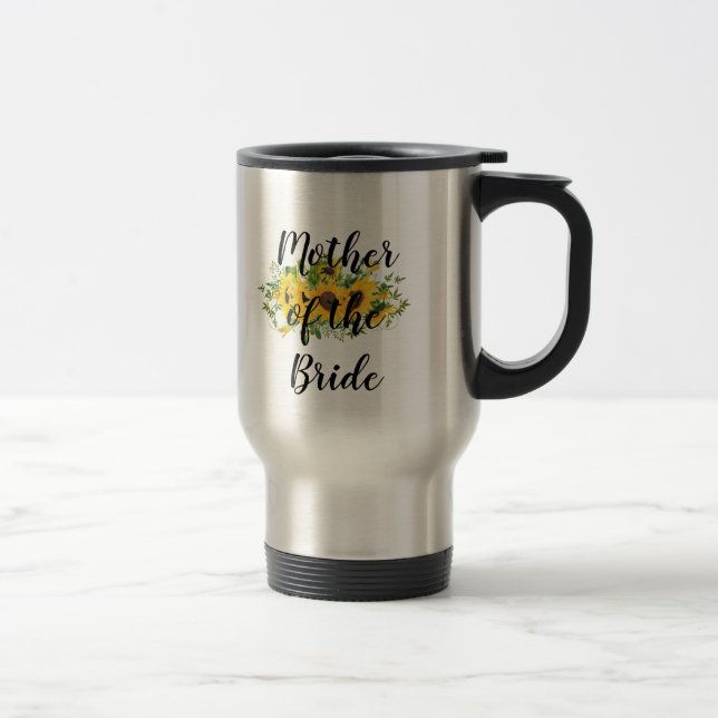 Create Own Sunflower Bridal Party Gifts ADD TEXT Travel Mug (Right)