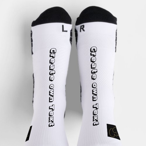 Create own text Printed Pair of Heart Image Crew Socks