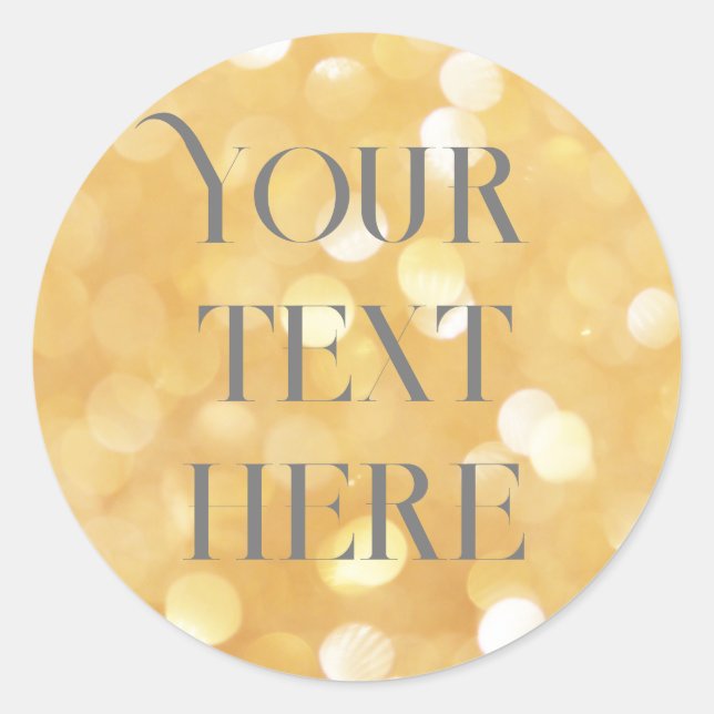 create own wedding sticker gold sparkle glitter (Front)
