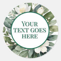 create own wedding sticker white flower eucalyptus