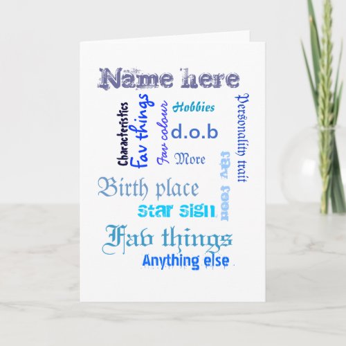 Create own word cloud card with template _ BLUES