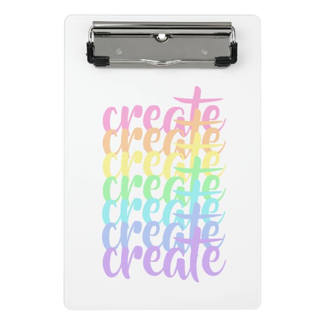 Create Pastel Rainbow Words Mini Clipboard (Front)