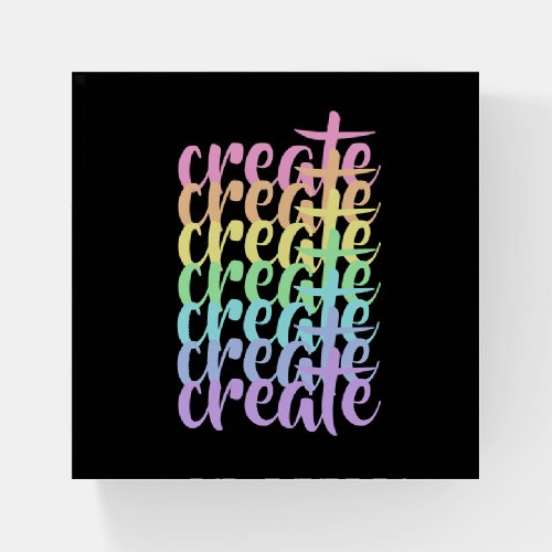 Create Pastel Rainbow Words Paperweight