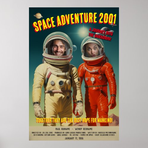Create Personalised 1950s Sci_Fi Space Adventure Poster