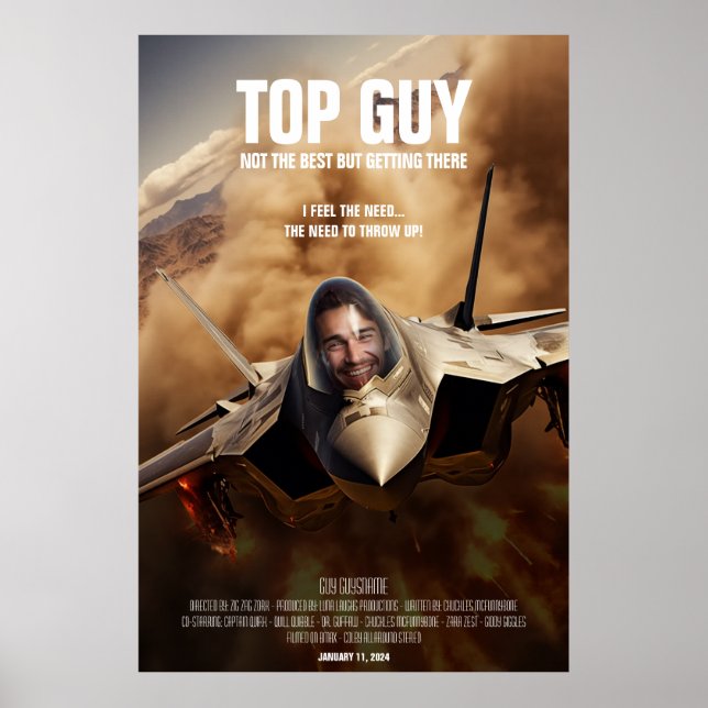 Create Personalised Top Airplane Pilot Movie Poster (Front)