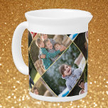 Create Personalized 5 Photo Collage Gold Monogram Beverage Pitcher<br><div class="desc">Create your own custom, personalized, monogrammed, 100% white porcelain, dishwasher safe, microwave safe, 5 photo collage with faux gold background beverages pitcher, featuring elegant faux gold typography script. To customize, simply type in your greetings or name or text, and add 5 of your favorite kids / baby / pets /...</div>