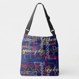 Create Personalized Color Name Blue Typography Crossbody Bag