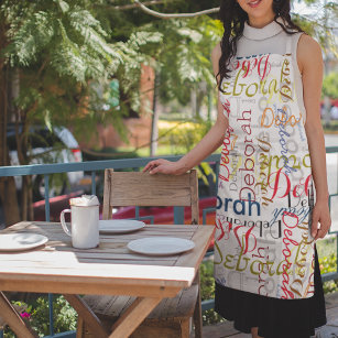 Create personalized color names typography apron