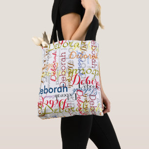 Create Personalized Color Names Typography Tote Bag