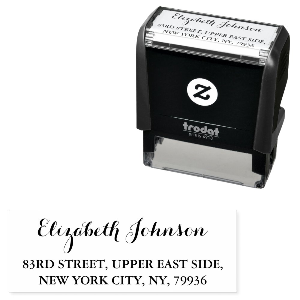 Disover Create Personalized Elegant Name Return Address Self-inking Stamp