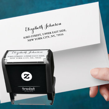 Create Personalized Elegant Name Return Address Self-inking Stamp by iCoolCreate at Zazzle
