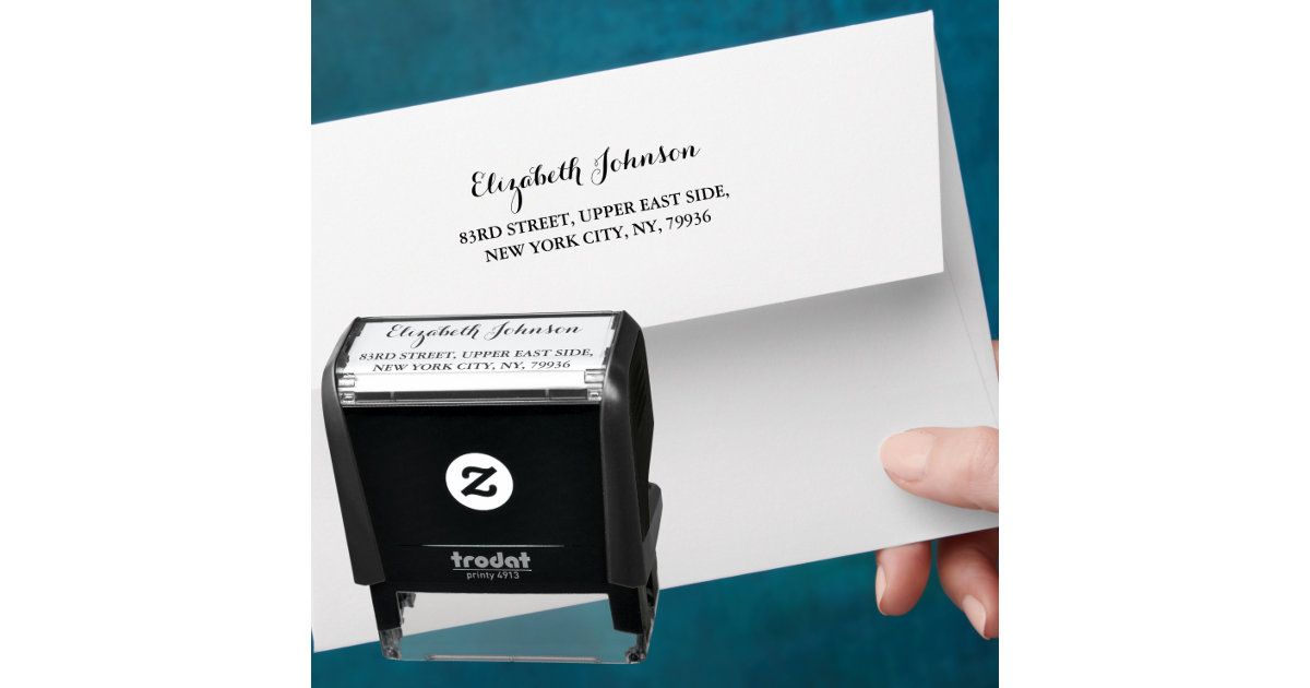 Create Personalized Elegant Name Return Address Self-inking Stamp