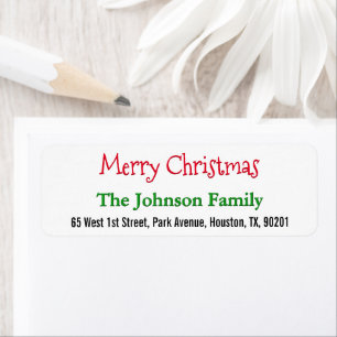 Create Personalized Merry Christmas Return Address Label