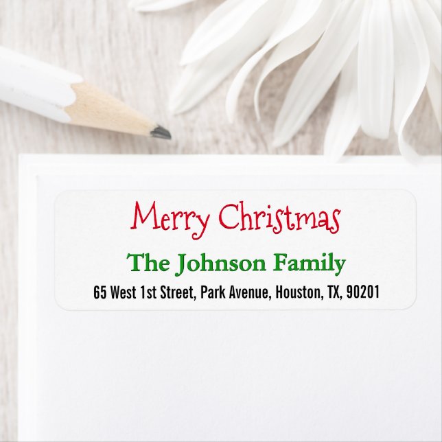 Create Personalized Merry Christmas Return Address Label (Insitu)