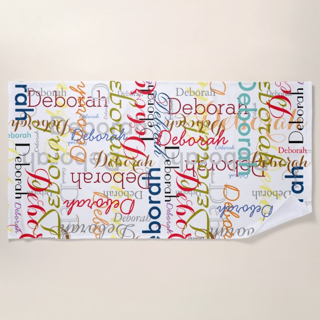 create personalized name typography beach towel (Front)