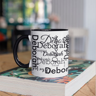 Create personalized Name typography black Mug