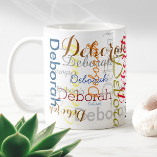 Create personalized name typography coffee mug