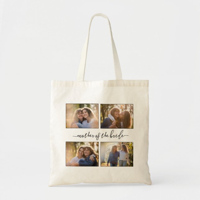 Create Personalized Photo Collage Mother of Bride Tote Bag (Front)