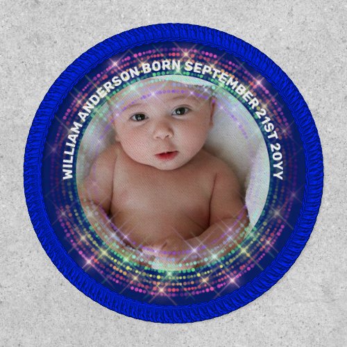 Create Photo New Baby Boy Born Keepsake Blue Patch