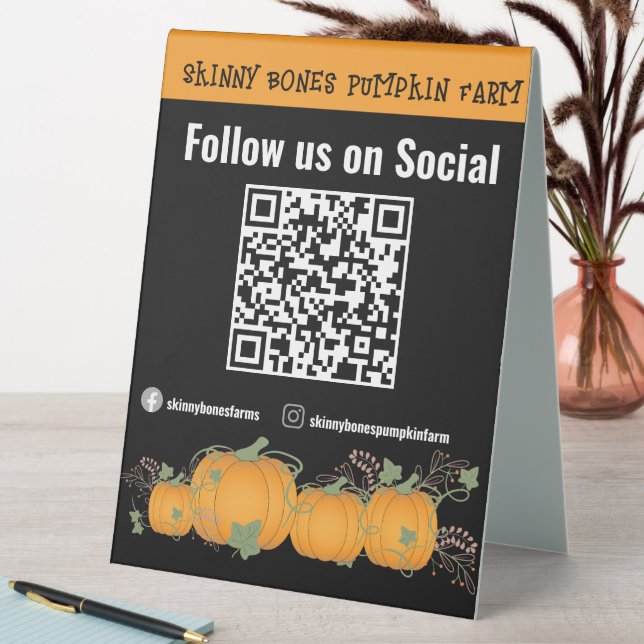 Create QR Social Signs for Pumpkin Patch (In SItu (Table))