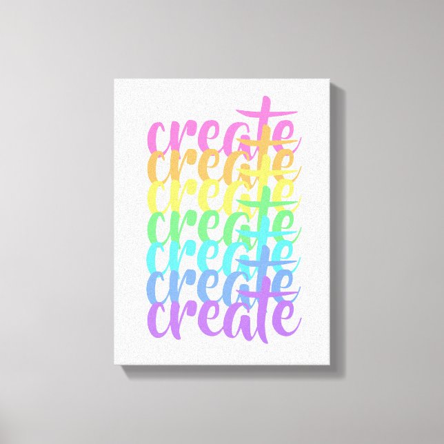 "Create" Rainbow Canvas Print (Front)