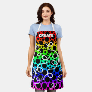 CREATE Rainbow Polka Dotted Apron