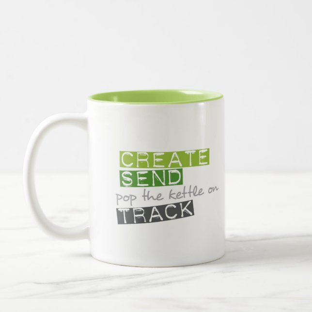 Create Send Kettle Track Two-Tone Coffee Mug (Left)