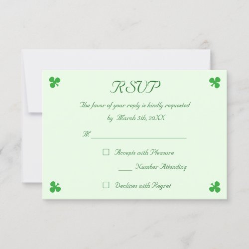 Create St Patricks Day Party RSVP Invitation Card