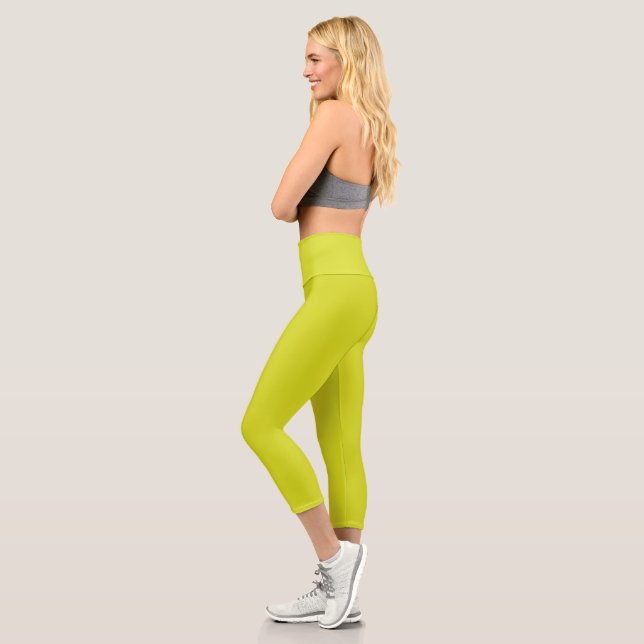 Create Stunning Visual Appeal Yellow Background Capri Leggings (Left)