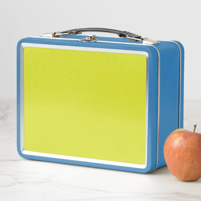 Create Stunning Visual Appeal Yellow Background Metal Lunch Box (In Situ)