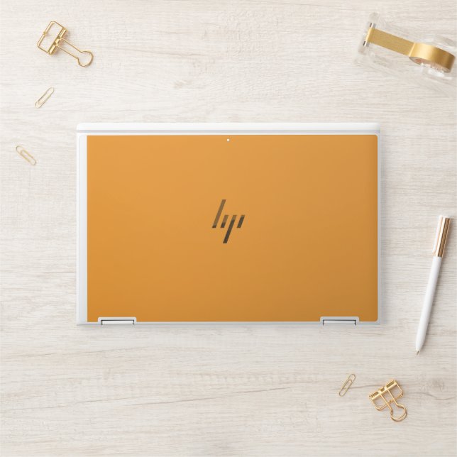 Create Stunning Visuals with Orange Background HP Laptop Skin (Desk)