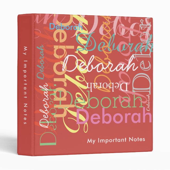 Create stylish grapefruit color  3 ring binder (Front/Spine)